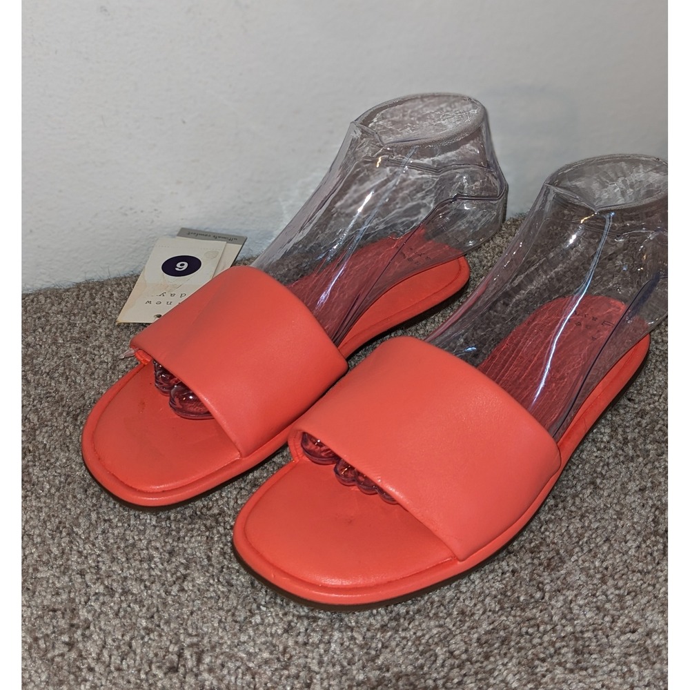 A New Day Slide Sandals Open Toe Casual Slip On Coral Size 6 NEW‎